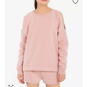 White Hippie Rose cold-shoulder sweatshirt